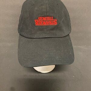 Black Stranger Things Logo  Baseball  Cap